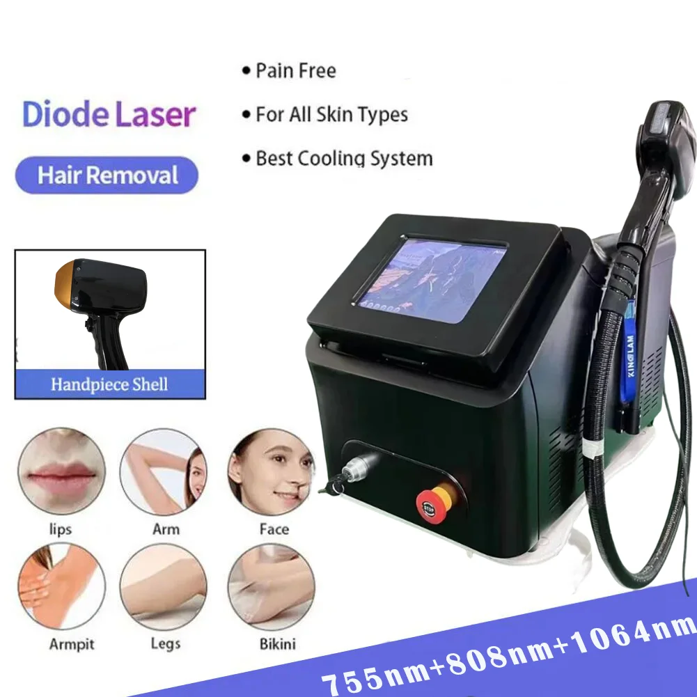 

Ice Diode Hair 3 Wavelength 755 808 1064 Removal Laser Machine 3 Wave Laser Painless Permanent Hair Remove Machine for women men