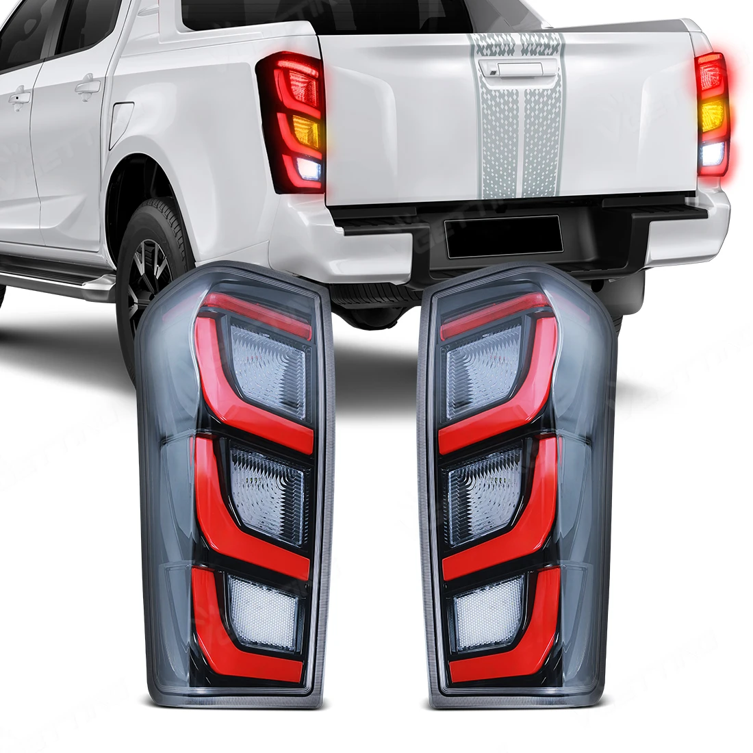 

Светодиодные задние фонари в сборе для Isuzu D-MAX 2012-2019, задние стоп-сигналы, плавный задний фонарь, задний фонарь заднего хода, автомобильные аксессуары