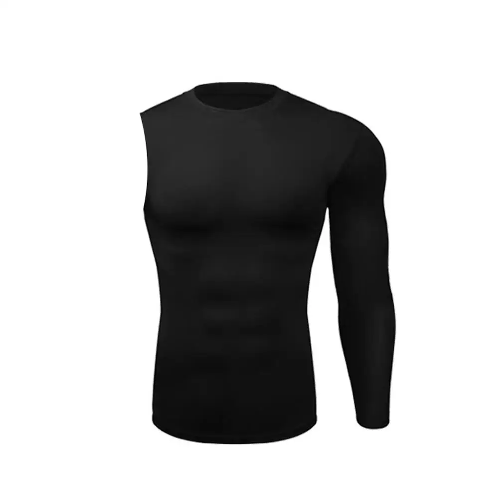 Men One Arm Sleeve T-shirts Quick-Drying Breathable Jogger Comfortable Sports Yoga Exercise Pants Fitness Compression Baske Q6C1