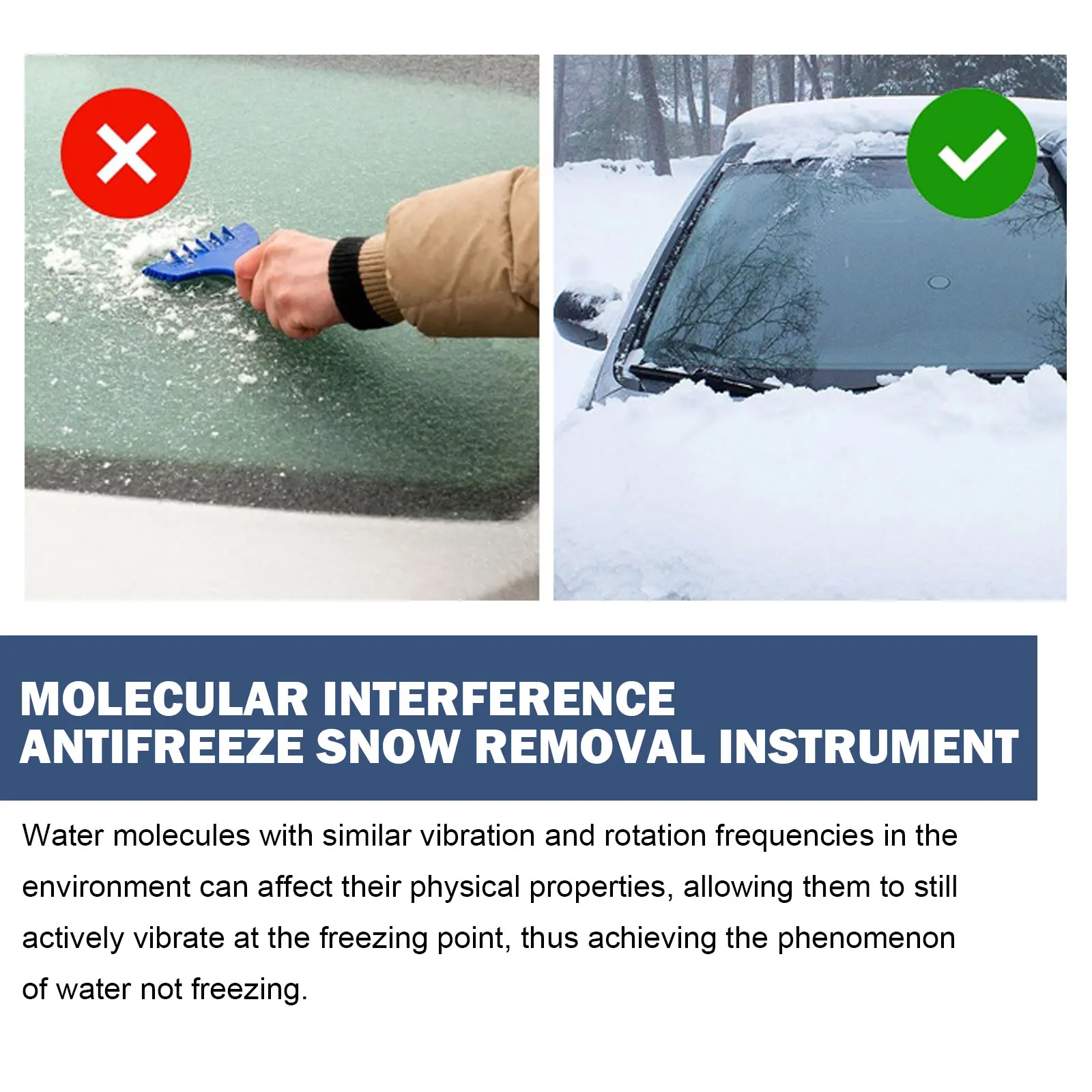 1-3Pcs Car Window Deicer Electromagnetic Molecular Interference Anti Freeze Snow Removal Instrument Auto Windshield Snow Deicing