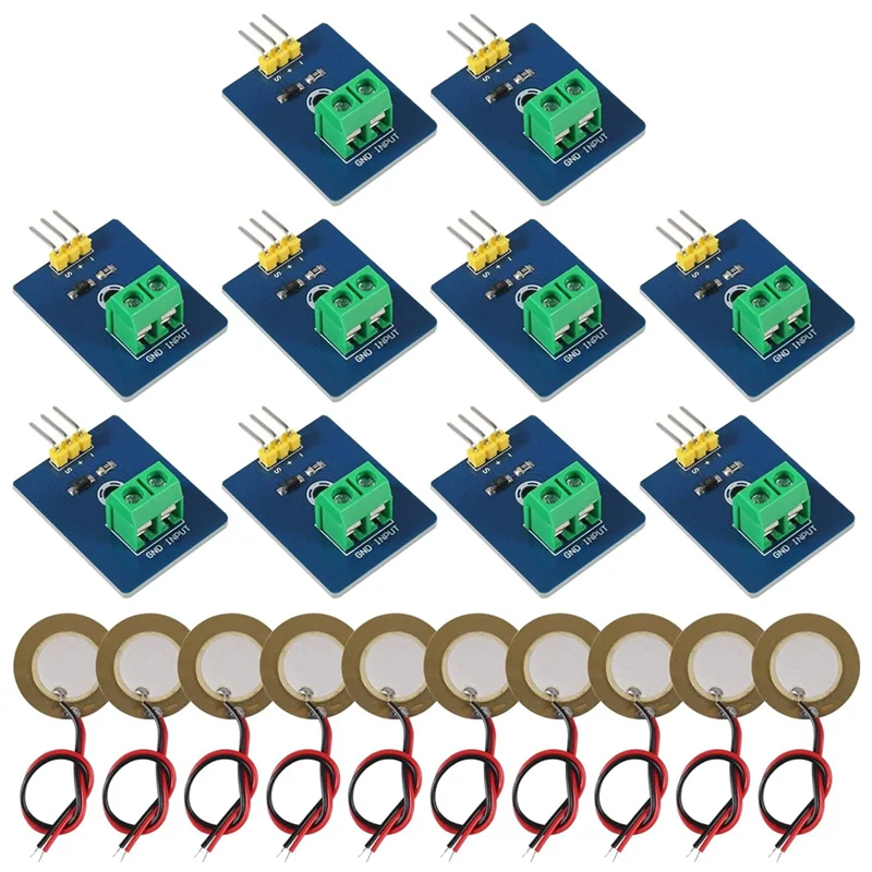 A37T-10Pcs Piezoelectric Sensor Analog  Sensor Module Piezoelectricity Fordiy KIT