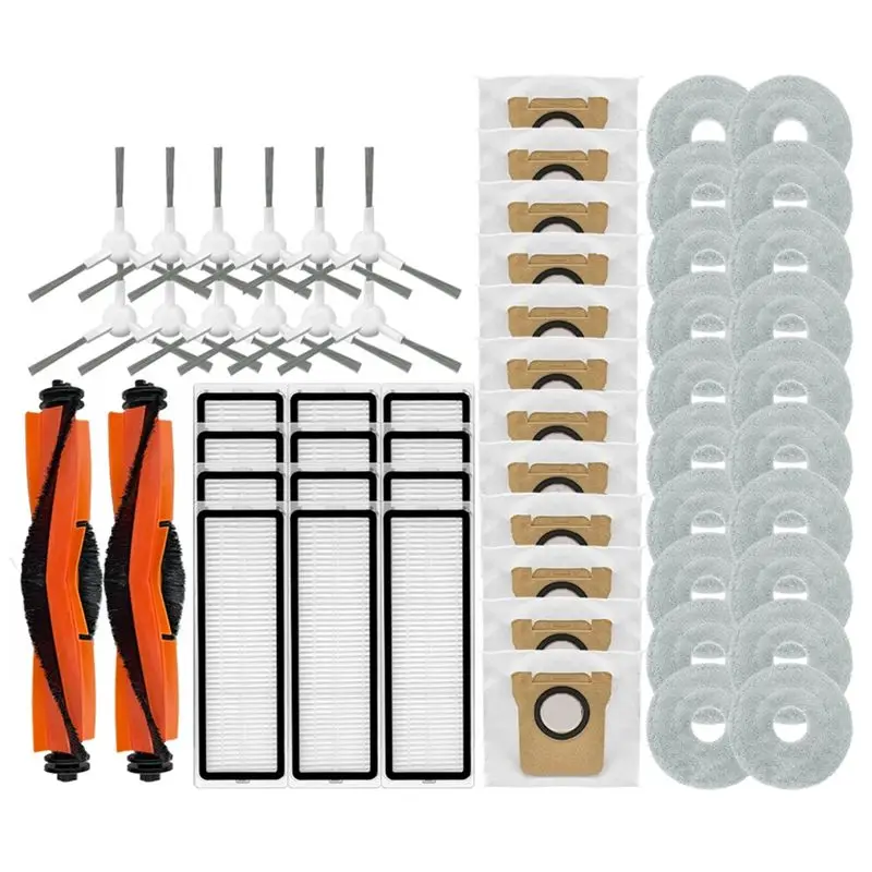 

A50F-Аксессуары для робота-пылесоса X20 Plus / X20+: Основная и боковые щетки, HEPA-фильтр, салфетка для влажной уборки, мешки для сбора пыли