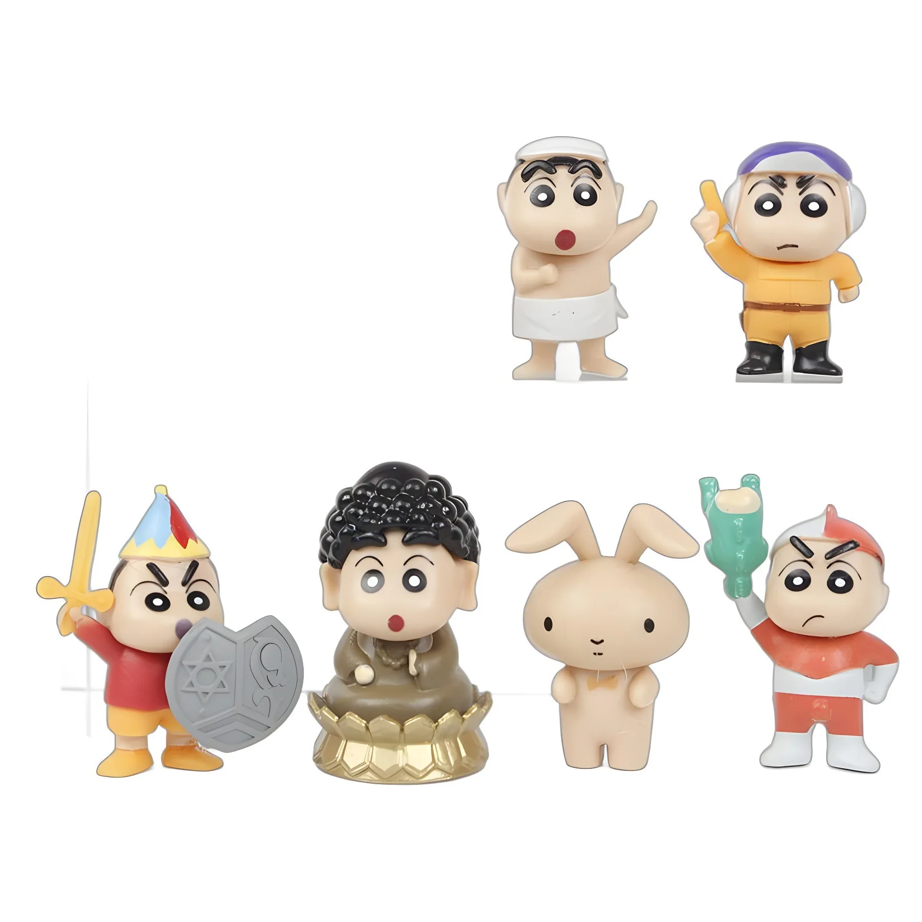 24 stks/set Anime Crayon Shin-chan kawaii Mini Micro landschap Bureau Decor Action Figure PVC Modus Speelgoed Auto ornament Collectie Geschenken