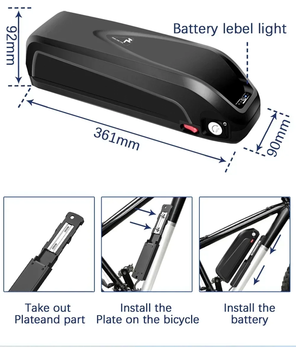 Batterie de vélo électrique Hailong Max, cellule 350, BMS 40A, 48V, 20Ah, 52V, 36V, 500W, 750W, 1000W, 1500W, 18650 W, BBS02, BBS03, BBSHD, Original