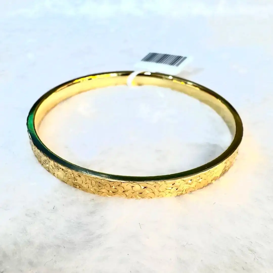 

YIBU Gold-Plated Minimalist Bracelet Single-Sided Cracked Ice Medium Size Gold-Plated Trendy Jewelry