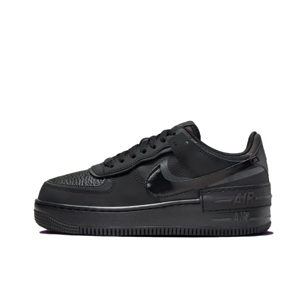 Nike New listing Air Force 1 Shadow Women's Fashion Low Top Boardshorts Anti skid Wear resistant Casual Shoes Black