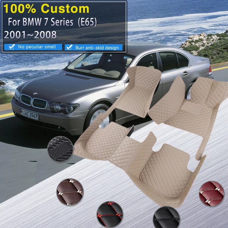 

Car Floor Mats For BMW 7 Series E65 2001~2008 Anti-dirt Leather Mat Carpets Rugs Protective Pad Car Accessories Interior Parts