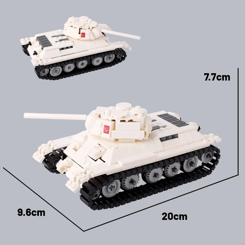 Military Vehicles Soviet T-34 Medium Tank Building Blocks Leopard 2 Main Battle Tank Germsn Soldier Armored Car Mini Models Toys