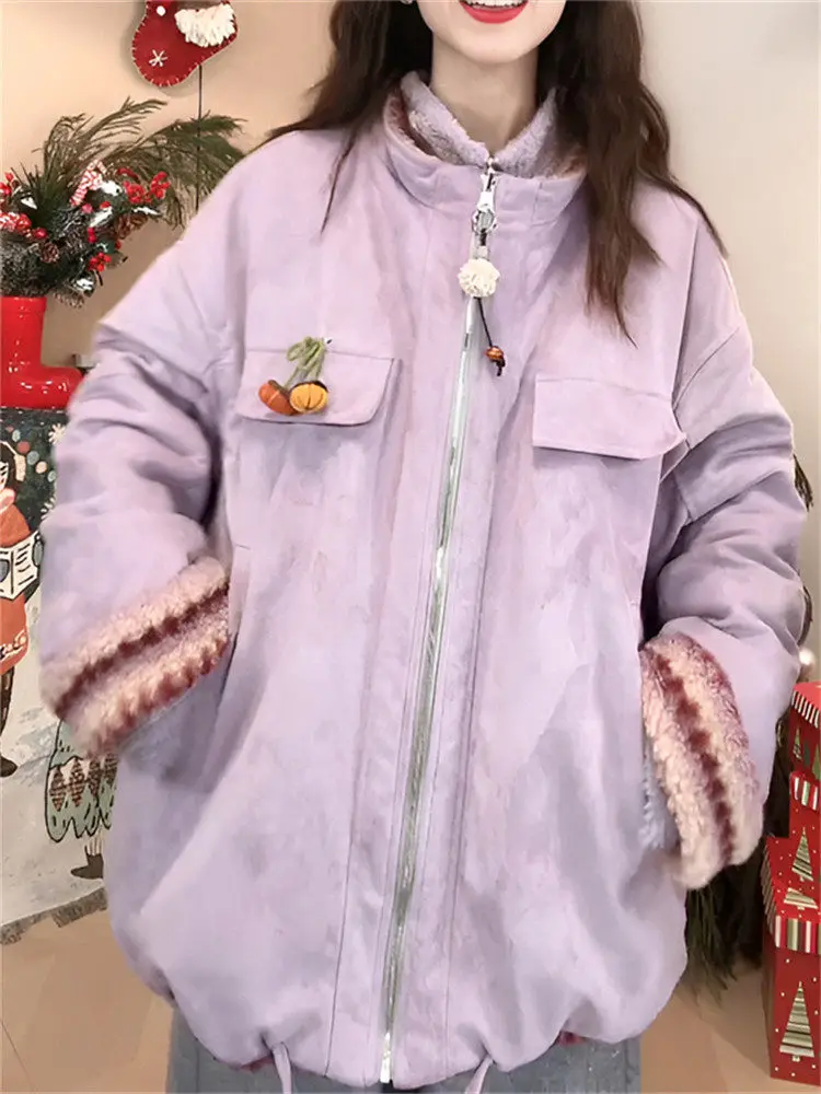 

Новая женская весенняя двусторонняя свободная хлопковая куртка Sweet Sle: повседневное модное пальто для города