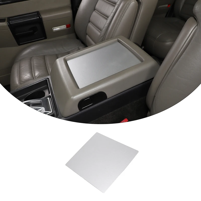 

For Hummer H2 2003-2007 Aluminum Alloy Silver Armrest Box Scratch Resistant Panel Protective Cover Car Interior Accessories