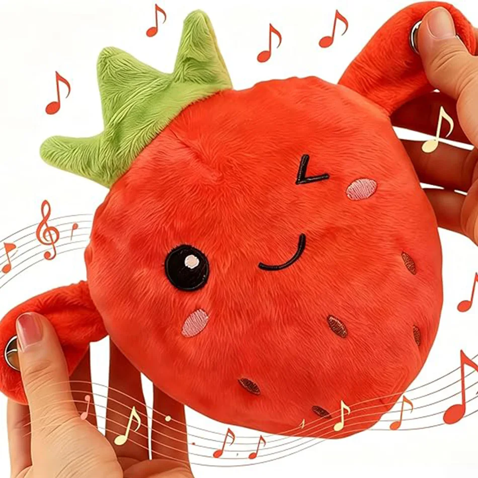 Giocattolo di peluche a forma di pianoforte con rilevamento del ritmo della frutta, più venduto, con banane, fragole e arance, che canta e balla, gioc