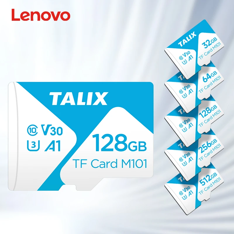 

Карта памяти Lenovo Talix TF Micro SD 32ГБ 64ГБ 128ГБ 256ГБ 512ГБ A1 C10 U3 V30 для Smart TV, телефонов, планшетов, видеорегистраторов, камер видеонаблюдения