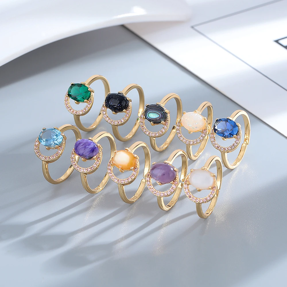 

S925 Silver Ring Jewelry 6*8mm Adjustable Opening Retro Ring Boutique Jewelry Women Engagement Birthday Anniversary Party Gift