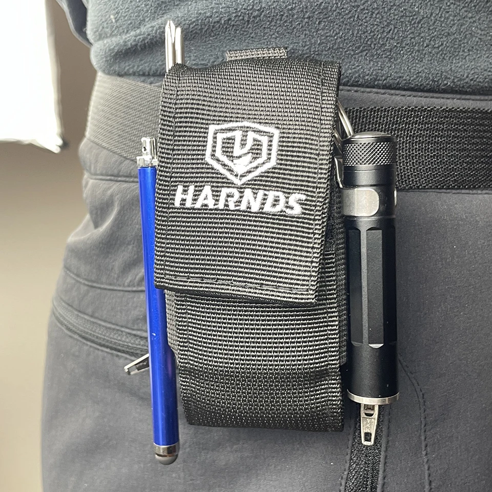 HARNDS Universal Nylon Knife Pliers Sheath Pouch Waist Belt EDC Tools Storage Bag Multi Tool Holster with Elastic Side Panels