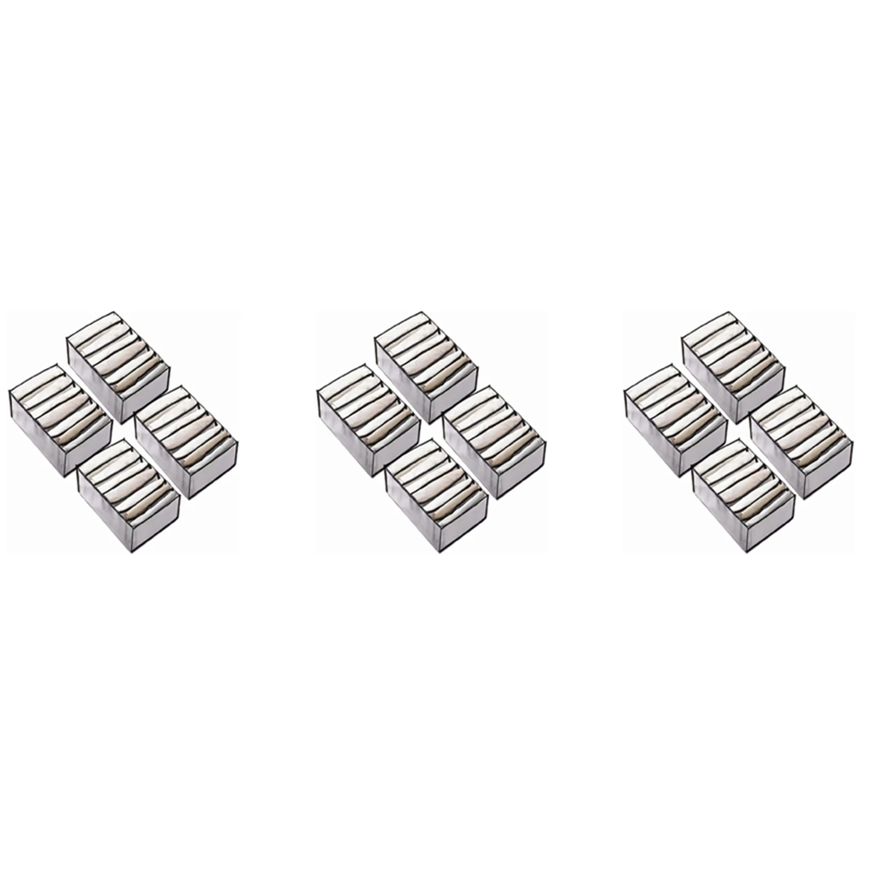

Органайзер для хранения в шкафу ABMH-12Pcs, коробка для хранения джинсов, складной сетчатый органайзер для одежды, черный