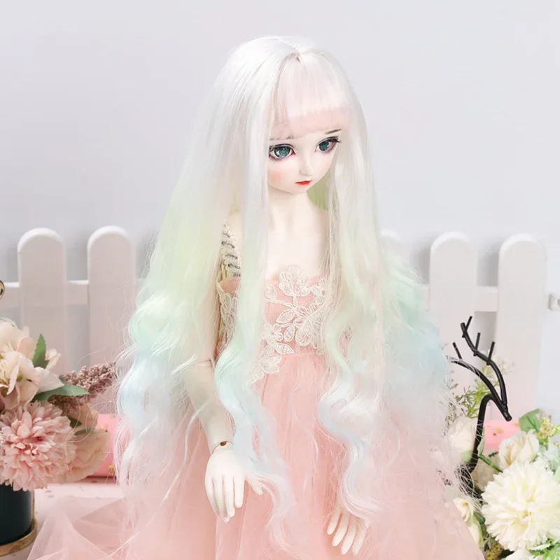 

BJD/SD Doll Wig 1/3 1/4 1/6 Gradient Color Long Curls Hair Wig for 30/60cm Doll Accessories Dress Up Kid Play House Toys