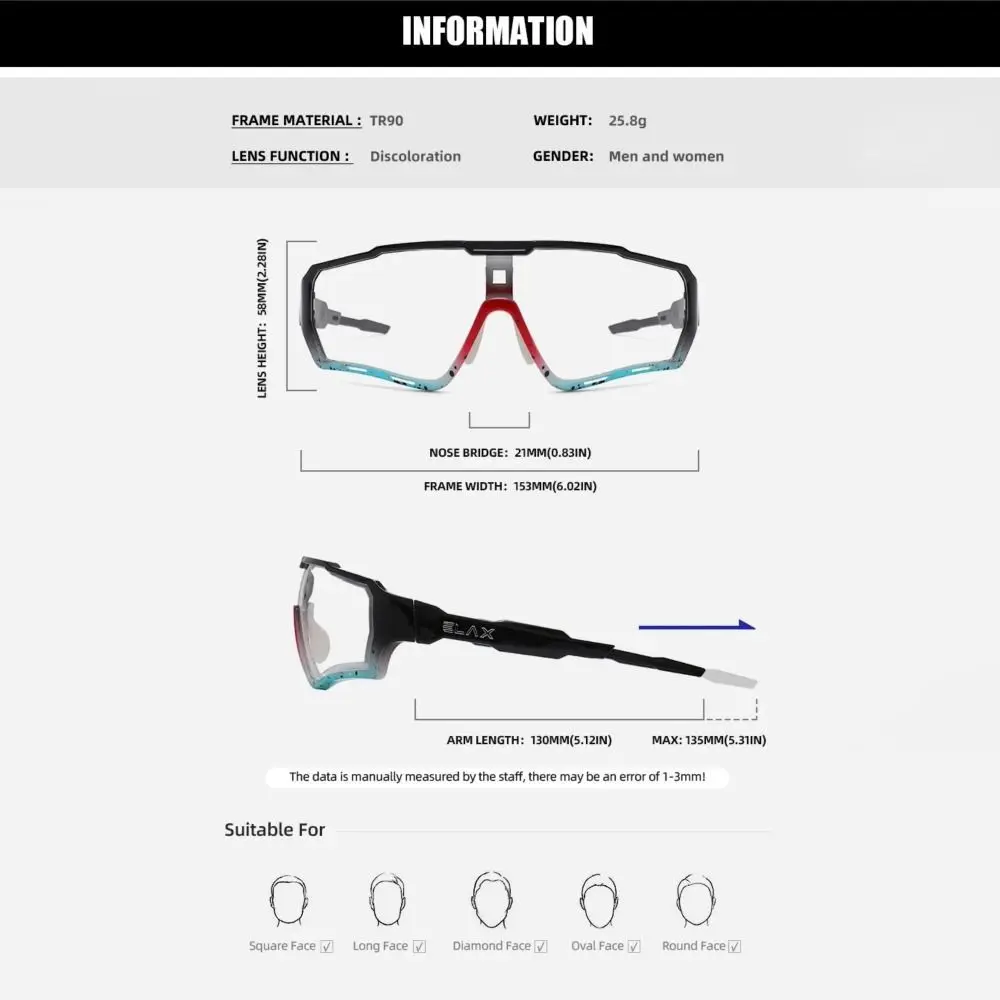 Okulary rowerowe z szybką zmianą koloru soczewek, wiatroodporne, odporne na promieniowanie UV, wygodne okulary sportowe HD do aktywności na świeżym powietrzu.