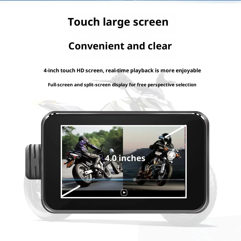

New 1080p Motorcycle Front Camera Built-in GPS WiFi Remote Control 4-inch LCD for Street/Dual Sport/Off-road Motorcycles