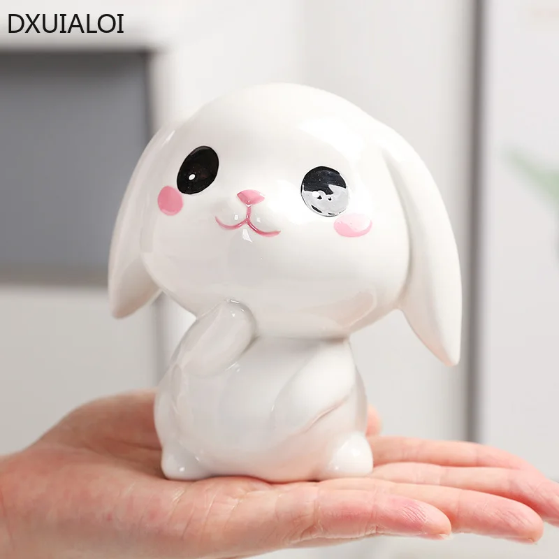 DXUIALOI Nordic Ceramic  Piggy Bank Decoration Ceramic Crafts Home Decoration Children's Room Storage Advisable Piggy Bank 1pcs