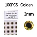 100pcs Golden 3mm