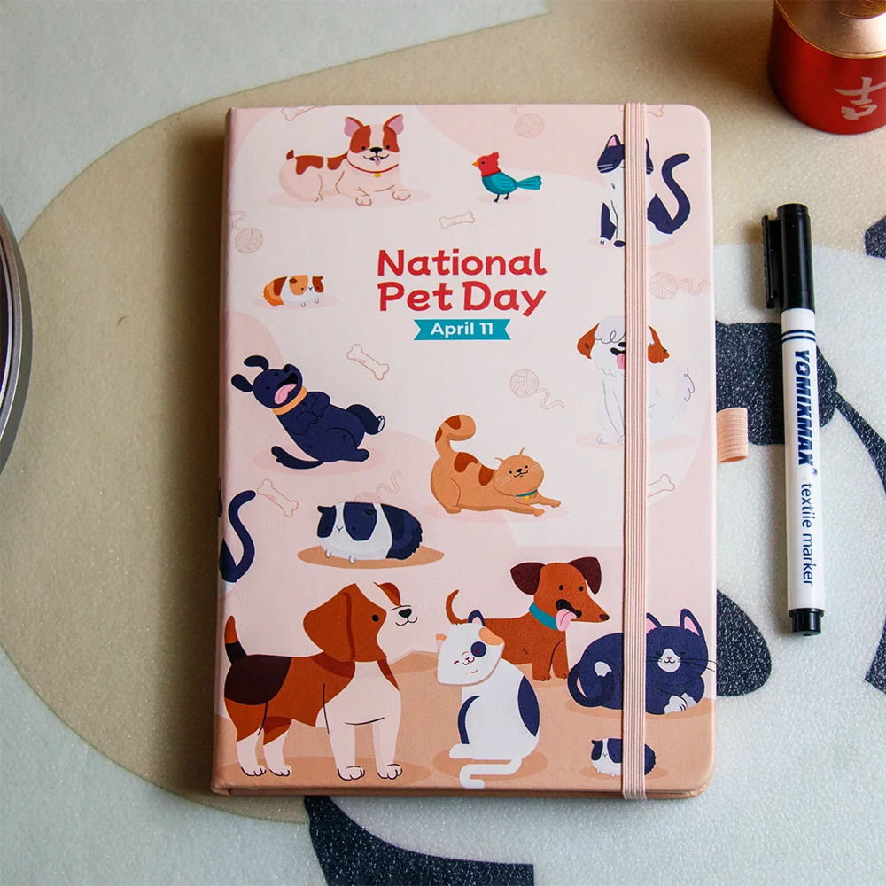 Psy kropkowane notatnik dziennik zwierzęta kreskówka pamiętnik w twardej oprawie kreatywny trend planner pies PU Dot siatka notesy A5 Agenda