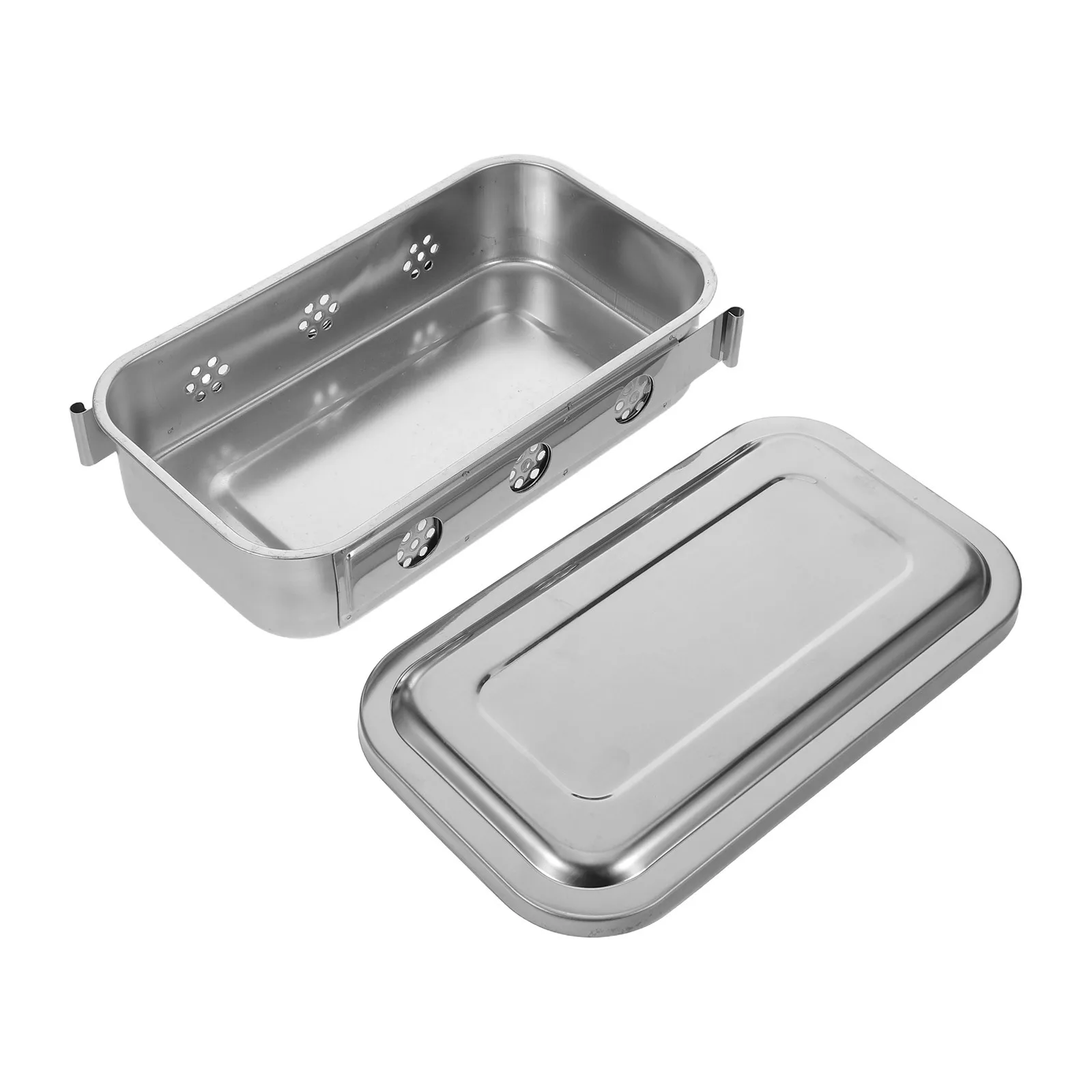 

Surgical Instruments Organizer Plate Stainless Steel Medical Trays With Lid For Disinfection Storage Operating Room Use
