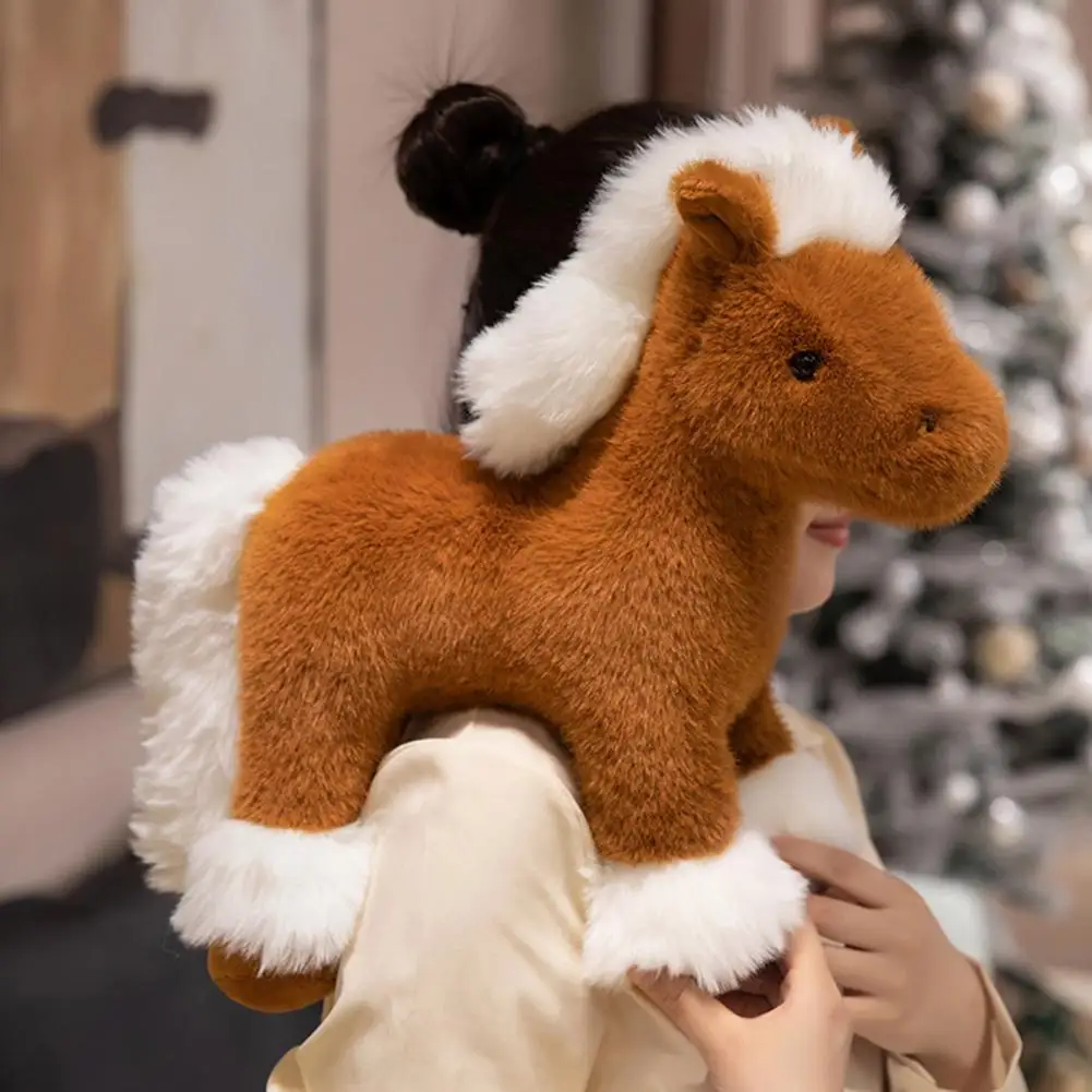 Decoración de mochila, caballo realista de peluche, juego de juguetes de peluche, Adorable potro simulado, Pony relleno, regalos de Navidad y cumpleaños para niños
