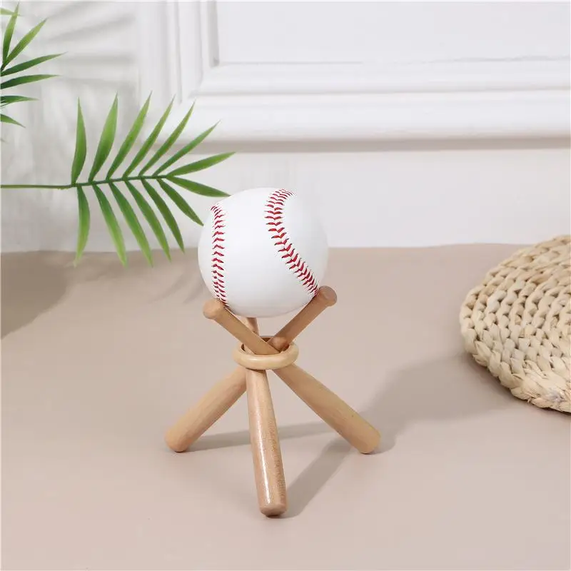 Holz-Baseballhalter, Mini-Baseballschläger-Displayständer, Golf-Tennisball-Stützhalterung, Softball-Baseball-Zubehör – Detail 3