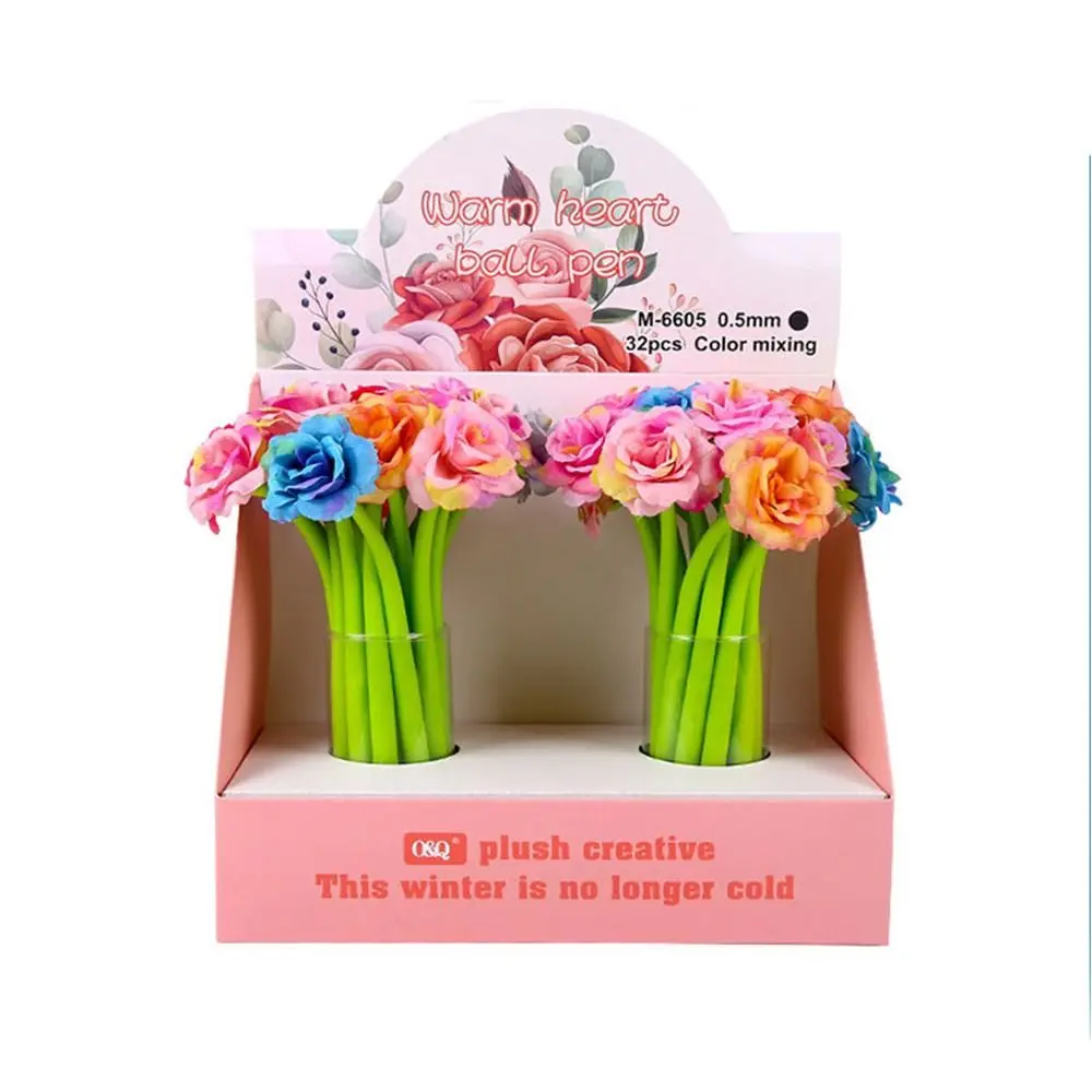 

Simulation Rose Flower Artificial Rose Pens Signing Writing Dancing Flower Pen 0.5mm Neutral Gel Pen Gel Ink Pens