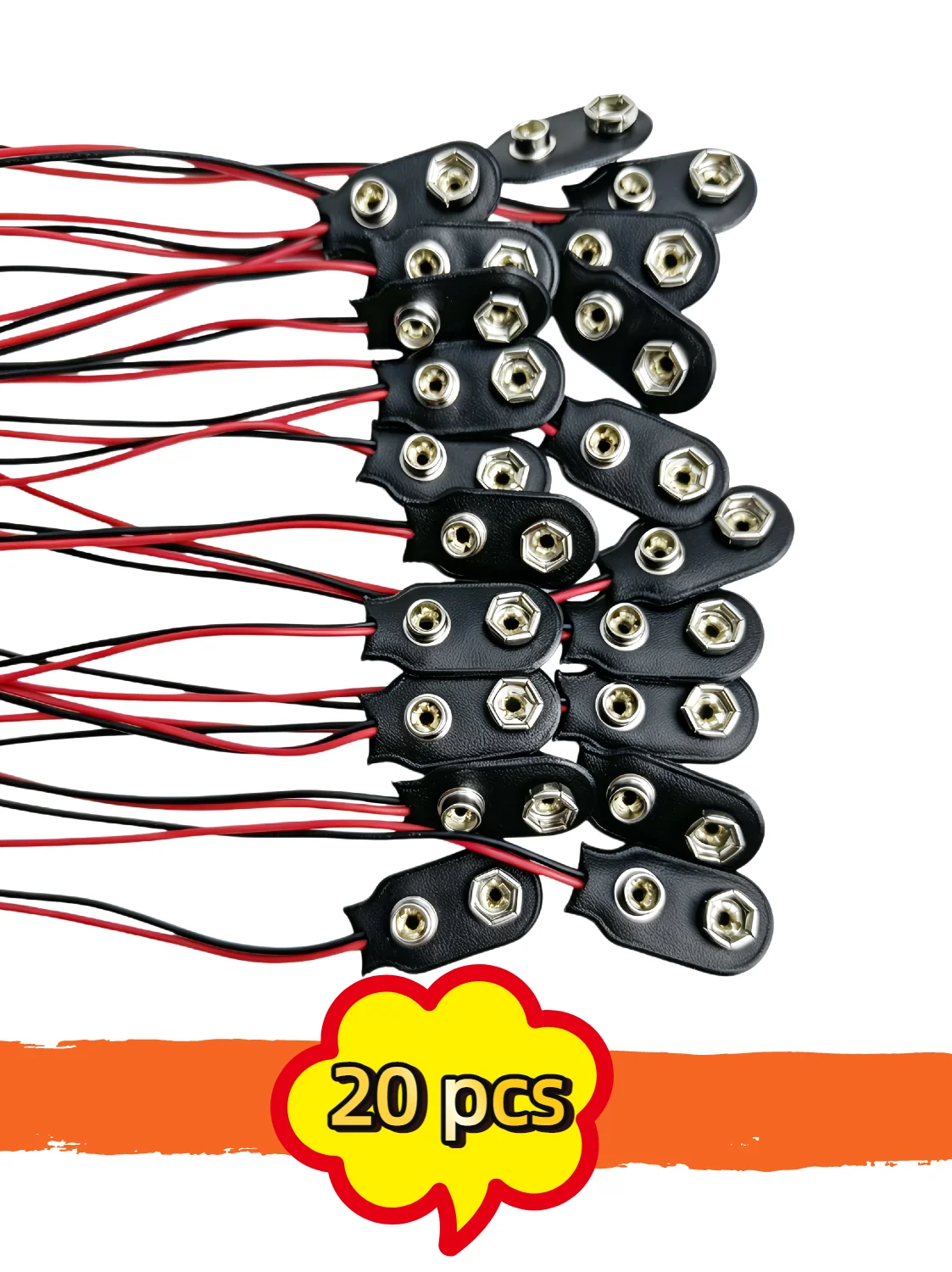 10/20/40/80/100pc 9V Battery Snap Connector I Type 15cm DC Clip Male Line Battery Adapter Terminal Experimental Snap Power Cable