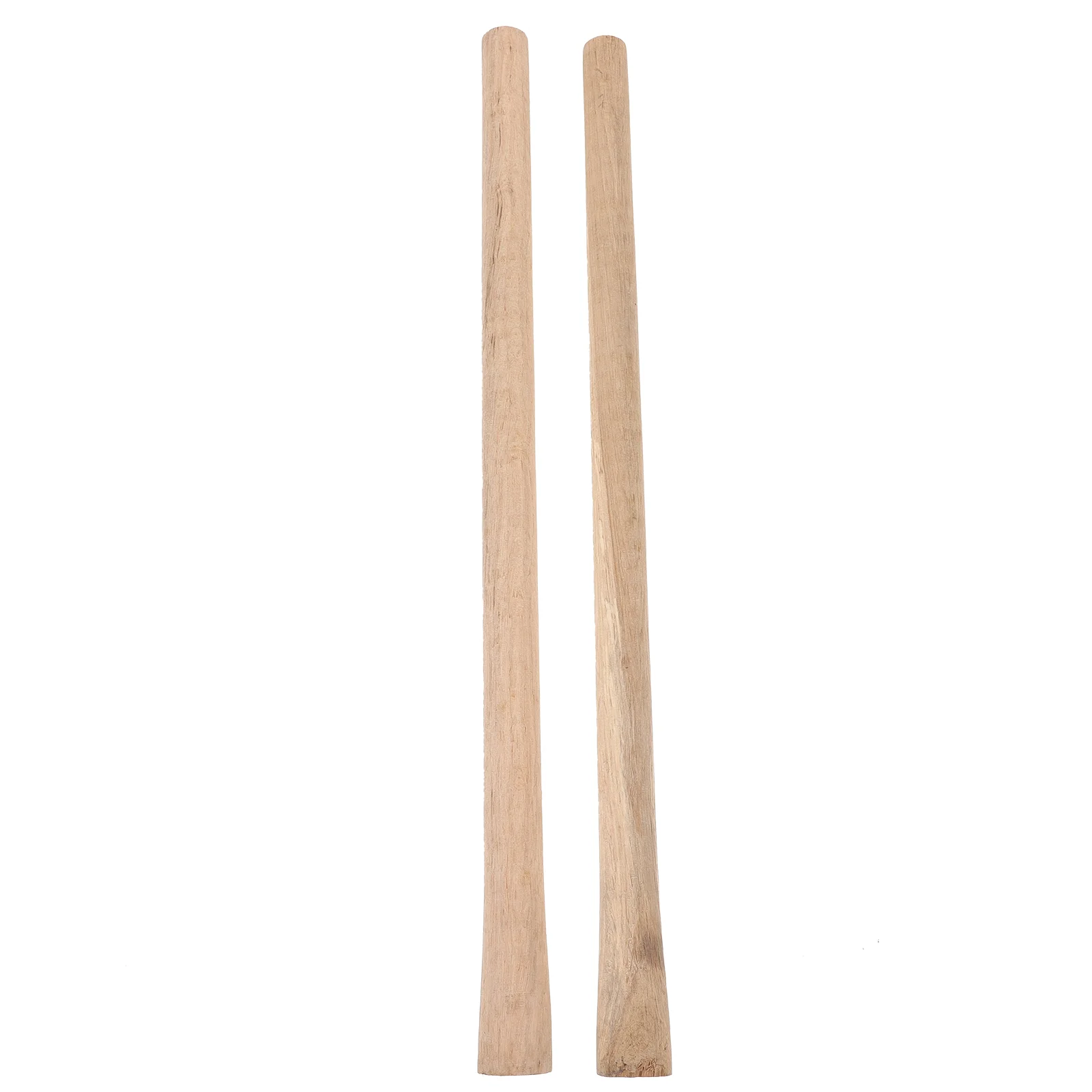 

2 Pcs Solid Wood Handle Deburring Tool Hoe Broom Wooden Replacements Staff Grip Long