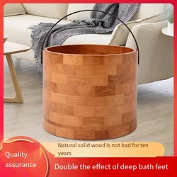 Household Wood Foot Wash Bucket Over The Calf Foot Bath Bucket Insulated Wooden Foot Bath Portable Foot Spa Home Supplies