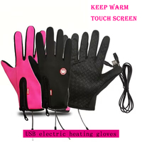 Electric bike Heated Gloves USB Heated Gloves Touch Screen Heating Unisex Thermal Mittens For Outdoor Fishing Motorcycle Cycling