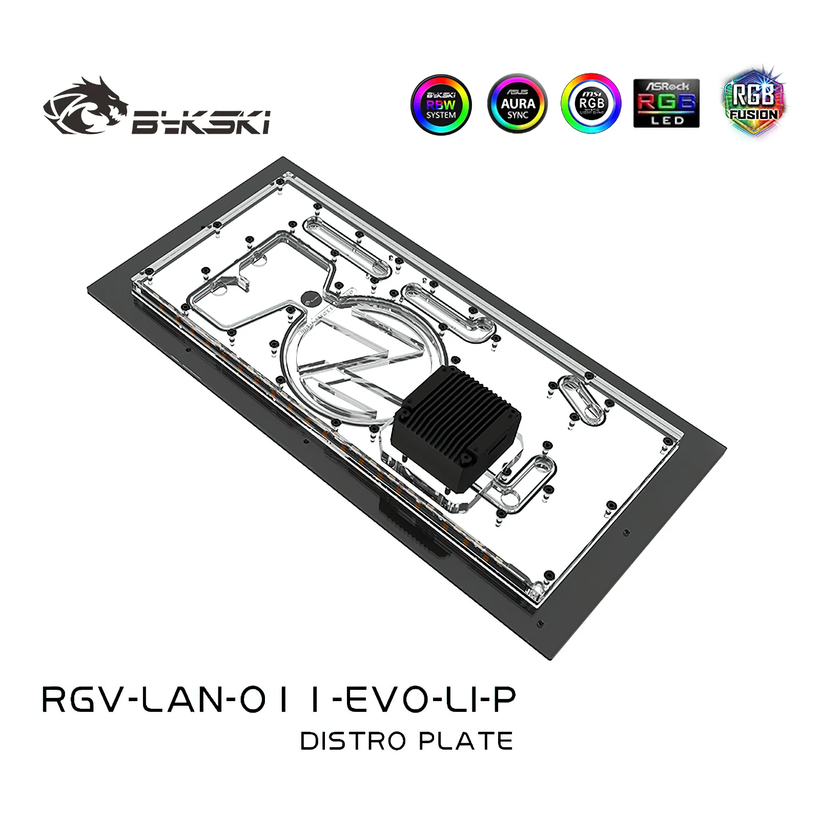 Bykski RGB Water Cooling Distro Plate Reservoir for Lianli PC-O11 EVO Chassis  RGV-LAN-O11-EVO-LI-P