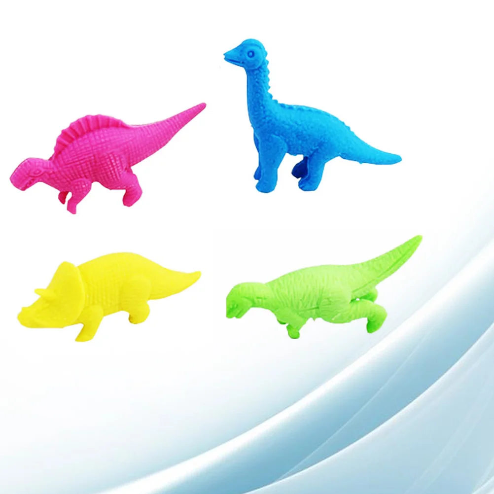 4pcs Dinosaur Erasers Novelty Cartoon School Supplies Stationery Classroom Rewards Birthday Party Favors For