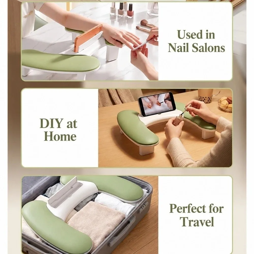Detachable Manicure Hand Rest Multifunctional Easy Clean Nail Arm Rest Adjustable Height Anti-slip Manicure Wrist Pillow