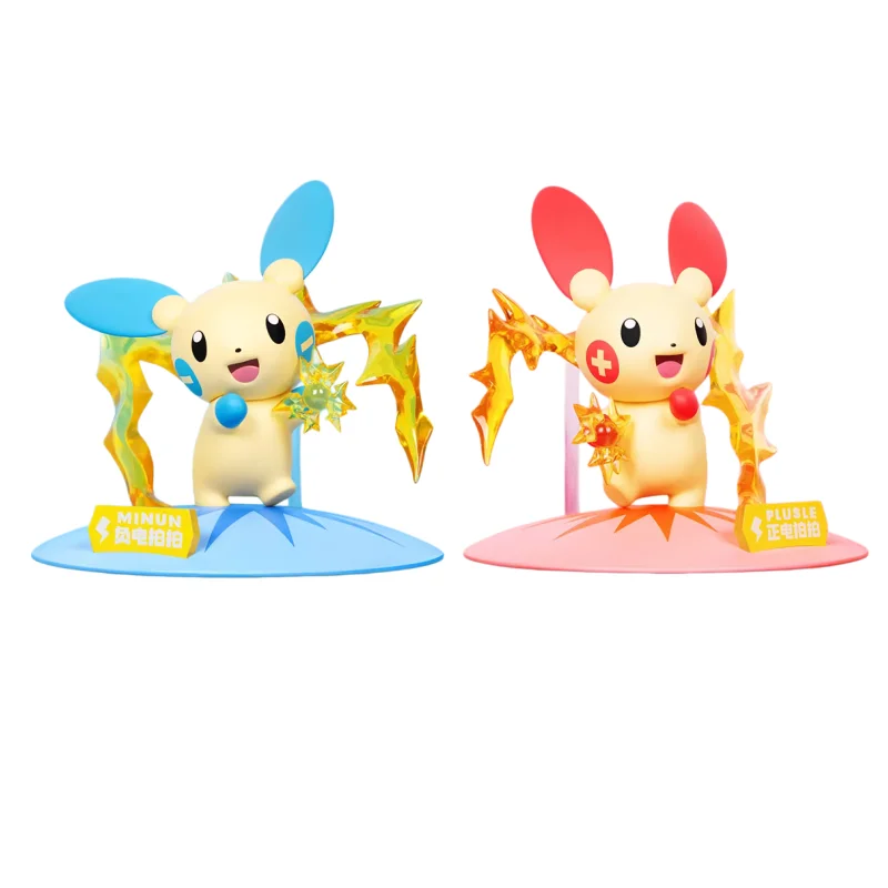 ポケモンアニメアクションフィギュアプラスルとミヌン人形-funism-本物のオリジナルデスクトップ装飾品模型玩具誕生日ギフト