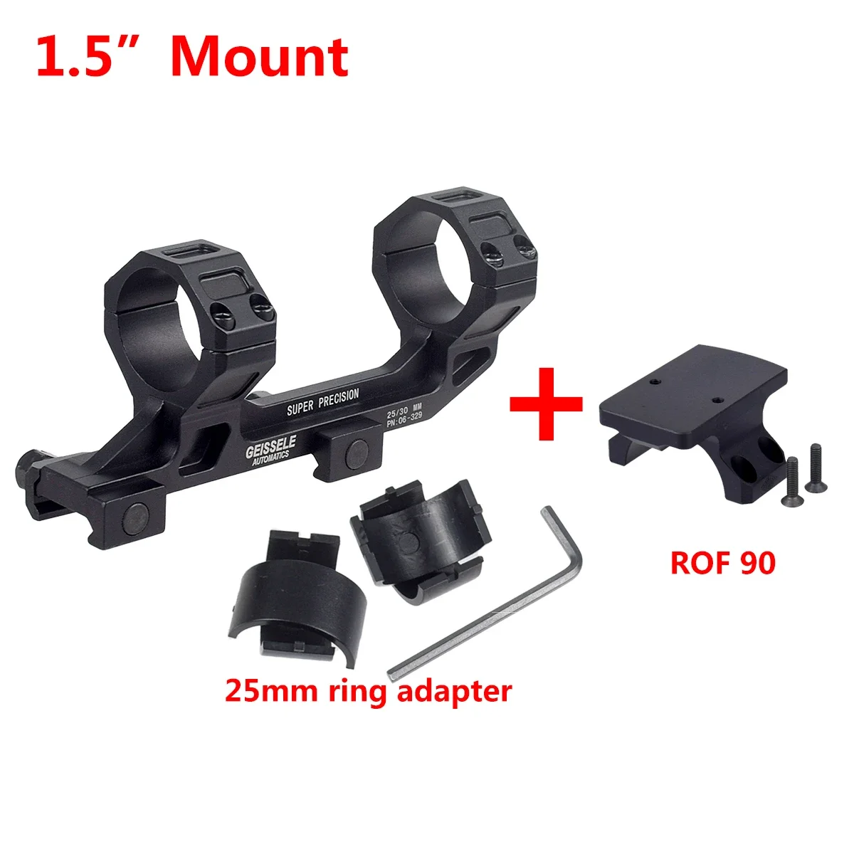 GEISSELE SUPER PRECISION AR15 Scope Mount 25.4mm 30mm Rings With Reptilia ROF-45/90 For RMR Red Dot Sight RAISER Mount view 5