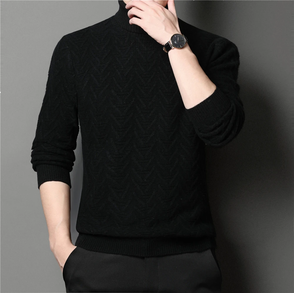 COODRONY Brand 100% Merino Wool Turtleneck Sweater Men Clothing Autumn Winter New Arrival Thick Warm Cashmere Pullover Men Z3049