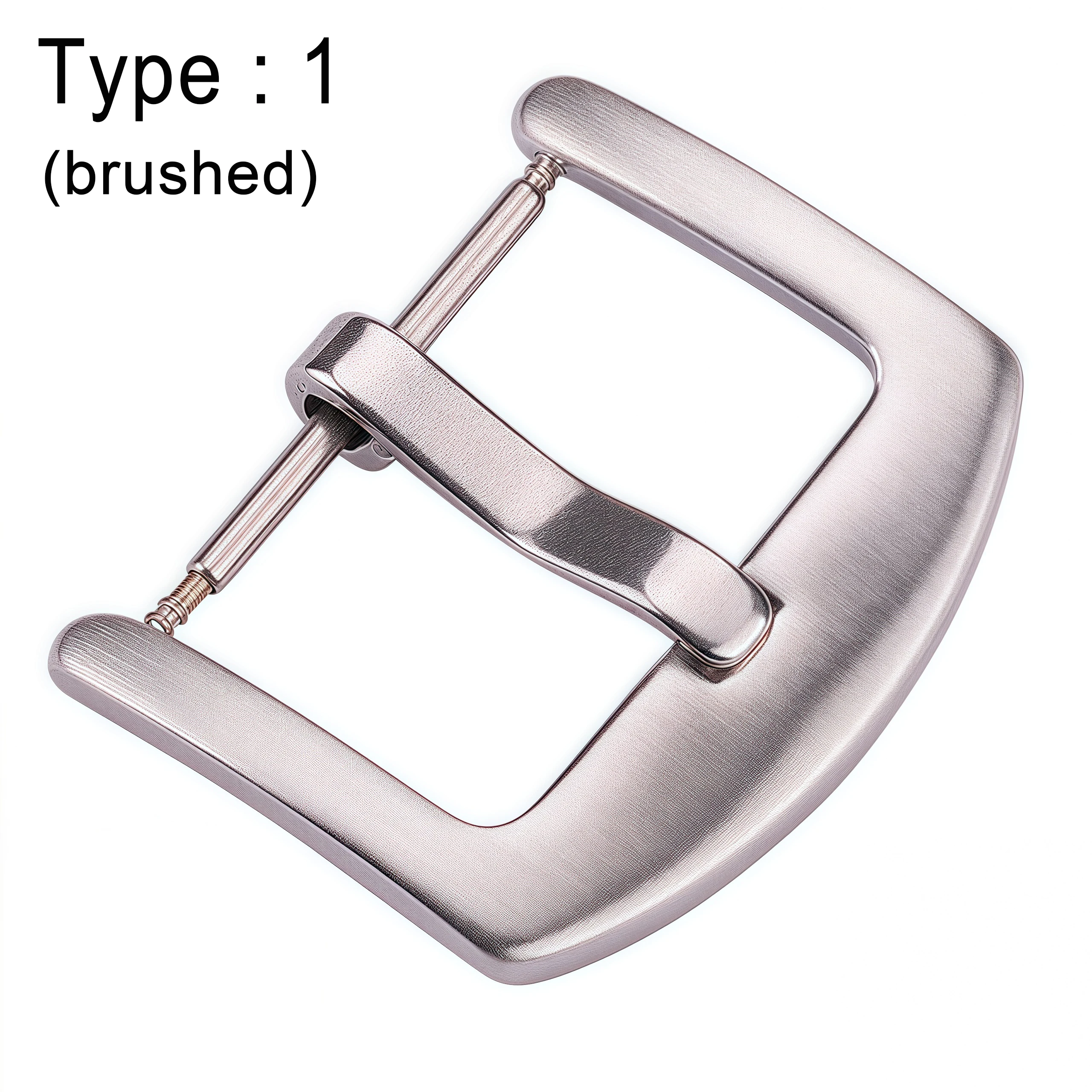 مشبك ساعة من الفولاذ المقاوم للصدأ بأنماط متعددة 16 - 24 مم مشبك بديل فضي لأشرطة ساعة الرجال #6