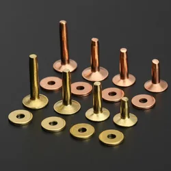 Solid Brass Copper Leather Rivets And Burrs 9mm 10mm 11mm 12mm For Leather Craft DIY