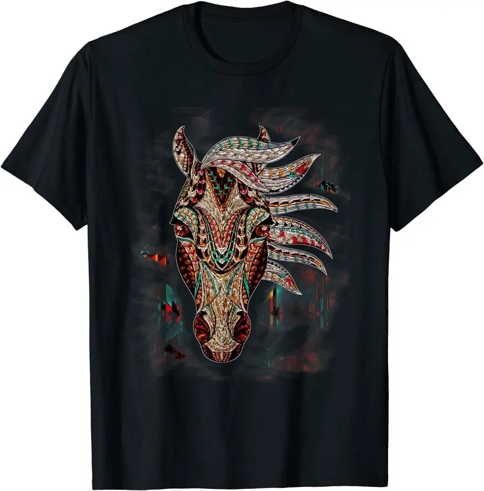 

Horse Tribal Abstract Design Gift Idea T-Shirt Anime Graphic T-shirts for Men Clothing Women