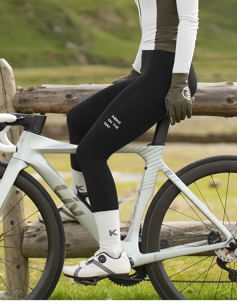 INBIKE Radfahren Trägerhose Damen Winter Warme Fleece Mountainbike Radhose Professionelle Team Gel Gepolsterte Mountainbike Hose – Detail 14