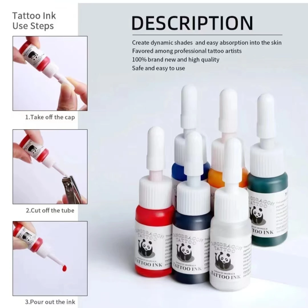 Tattoo Ink Set, Professional Tattoo Paint Set, Long lasting Tattoo Painting Tattoo Supplies, Professional Body Art Supplies