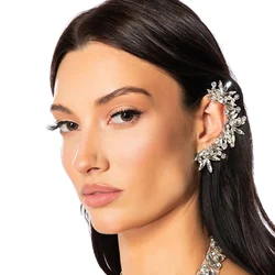 XSBODY Luxury Earring Ear Cuff for Jewelry Piercing 2023 Sparkling Bohemian Bijoux Crystal Ear Cuff Clip Earring Wedding Gift