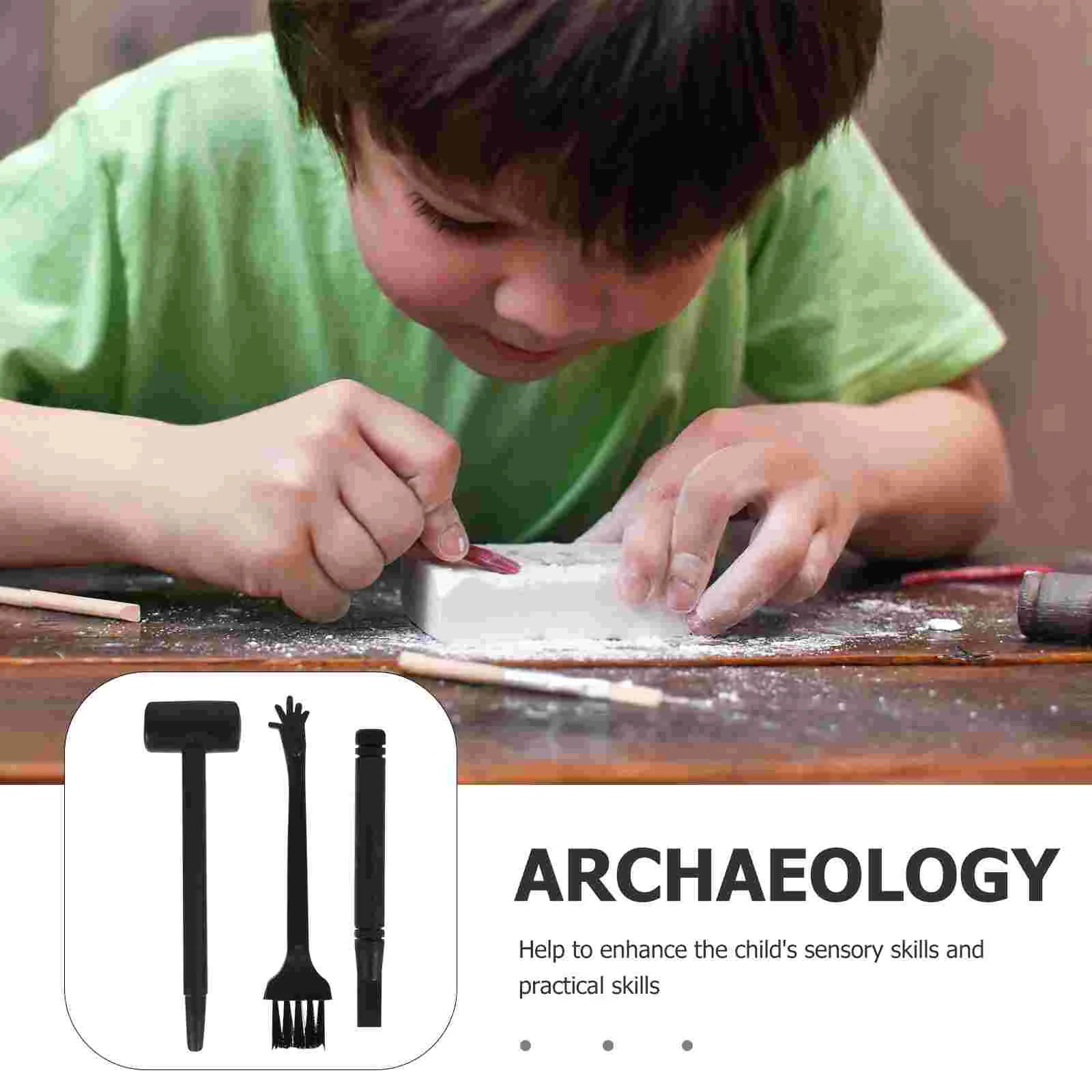 Kit d'outils d'excavation archéologique pour enfants, jouets de découverte, pierre précieuse, plastique extérieur, roche, 10 ensembles