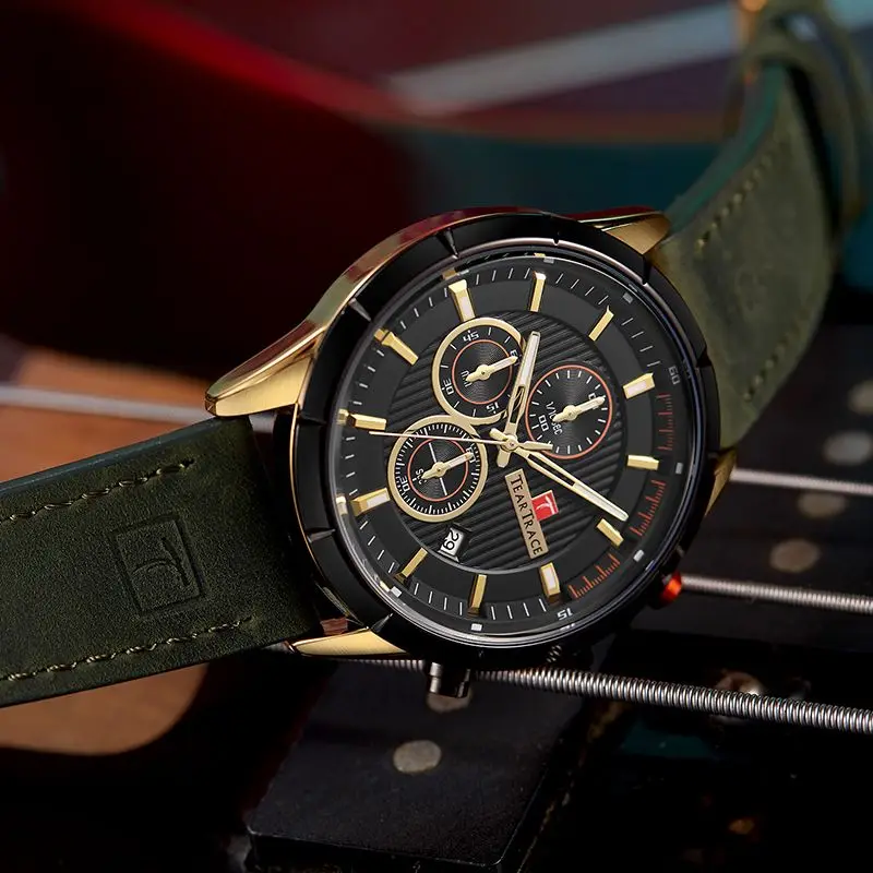 TEARTRACE-ساعة كوارتز رياضية متعددة الوظائف للرجال ، قرص كبير ، تقويم المد والجزر ، مضيئة ، مقاومة للماء ، إلكترونية ، أصلية