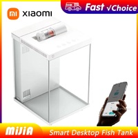 Xiaomi Mijia Smart Desktop Aquarium 10L Smart Fish Tank App Control Feeding Pro Filtration Mi Home Compatible No Assembly white
