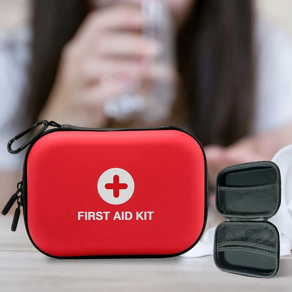 Bolsa para botiquín de primeros auxilios, caja de almacenamiento vacía para primeros auxilios, estuche rígido impermeable para primeros auxilios, vacía, protege tus seres queridos, pequeña bolsa de primeros auxilios