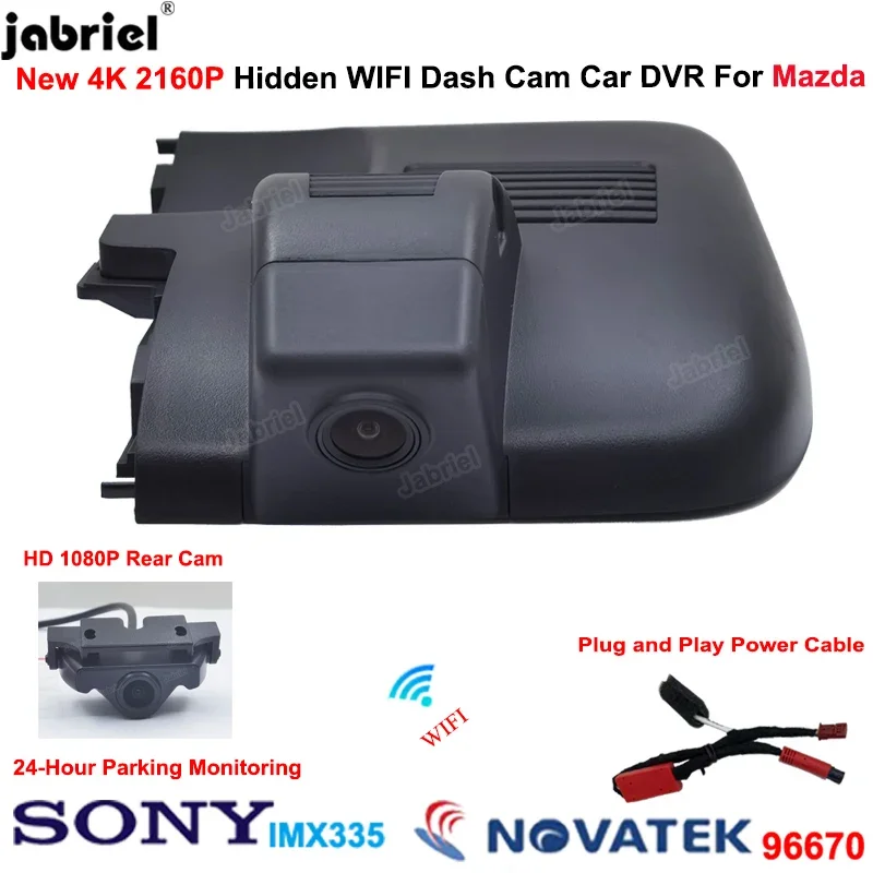 4K 2160P Wifi Dash Cam Front and Rear Camera For 2018 2019 2020 2021 2022 Mazda atenza Mazda 6 Car DVR Video Recorder Dashcam